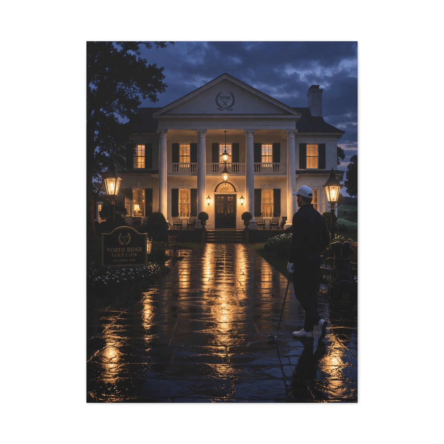 Grand Clubhouse Blue Hour Golf Wall Art & Canvas Print