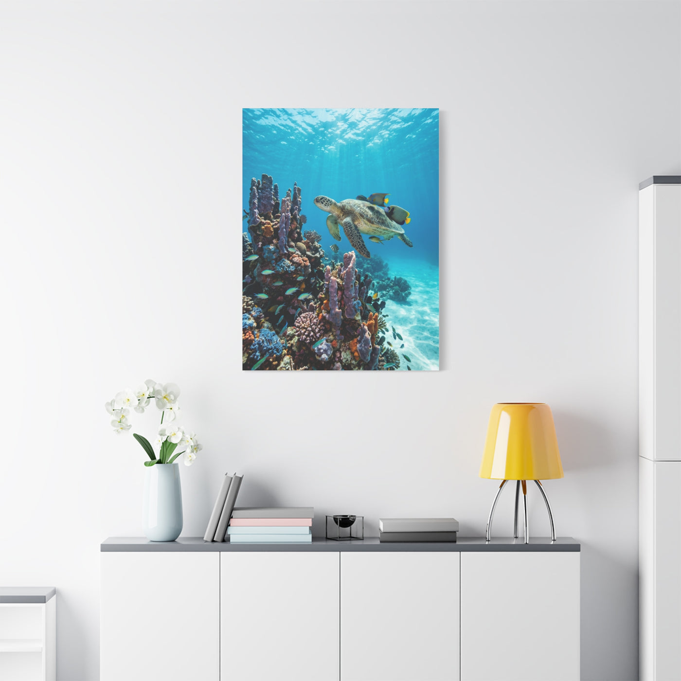 Tropical Ocean Turtle Reef Escape Tropical Wall Art & Canvas Print