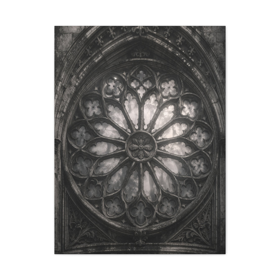 Gothic Rose Window Stone Wall Art & Canvas Print
