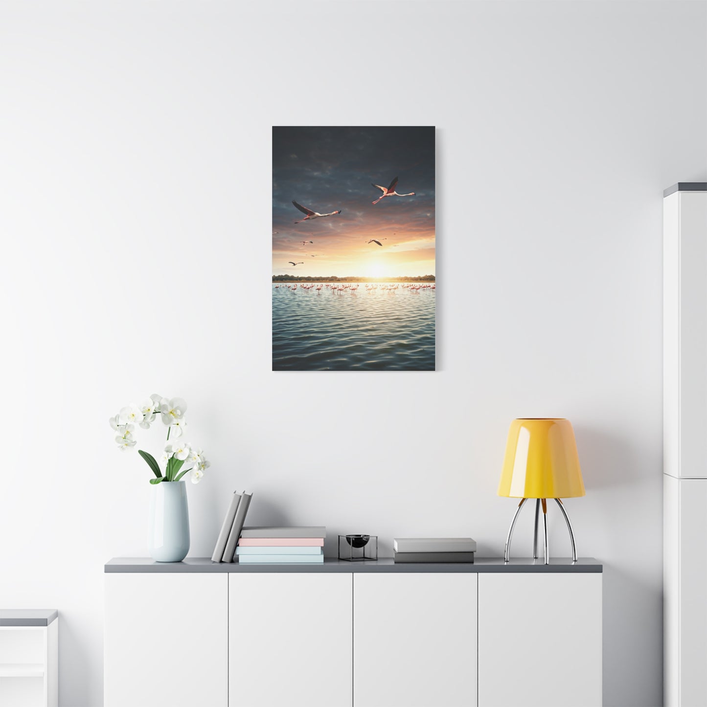 Birds Over Tranquil Ocean Sunrise Wall Art & Canvas Prints