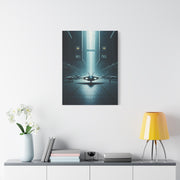 Futuristic Aircraft Hangar Scene Wall Art & Canvas Prints