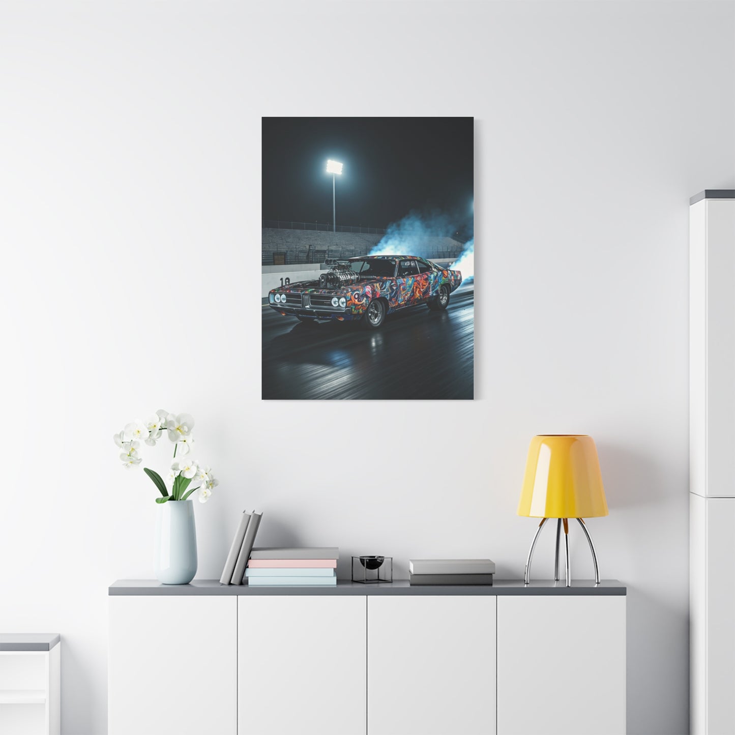 1970 Dodge Charger R/T Supercharged Night Drag Assault Wall Art & Canvas Prints