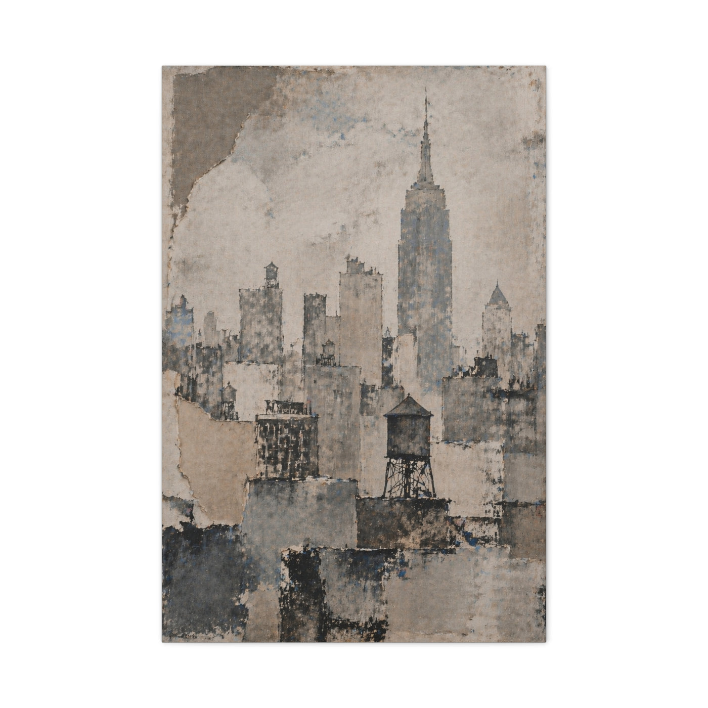 Vintage Empire State Skyline Study Wall Art & Canvas Print