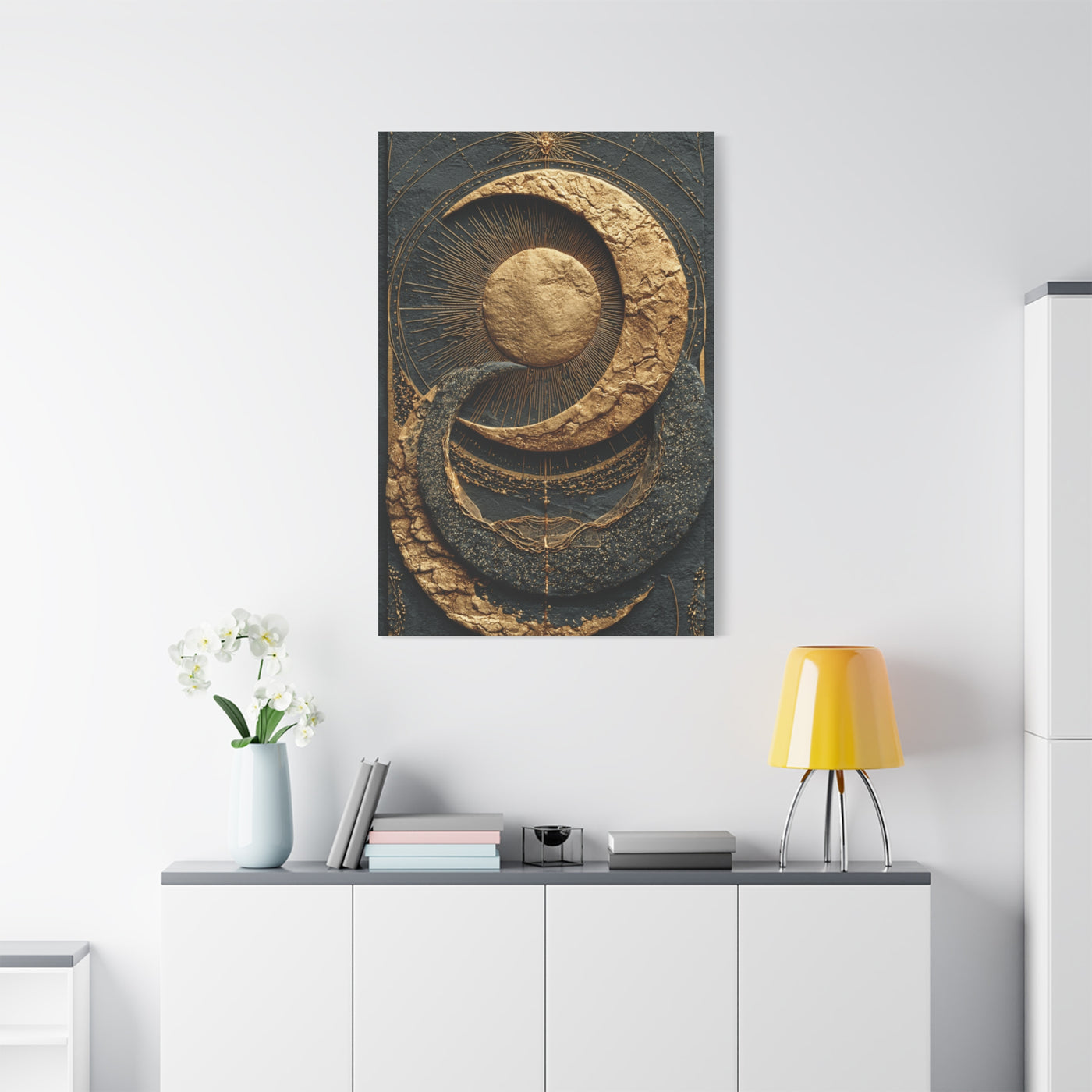 Celestial Gold Eclipse Wall Art & Canvas Print