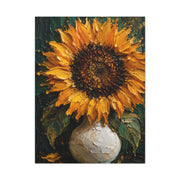Luxury Impasto Sunflower Vase Painting Wall Art & Canvas Print
