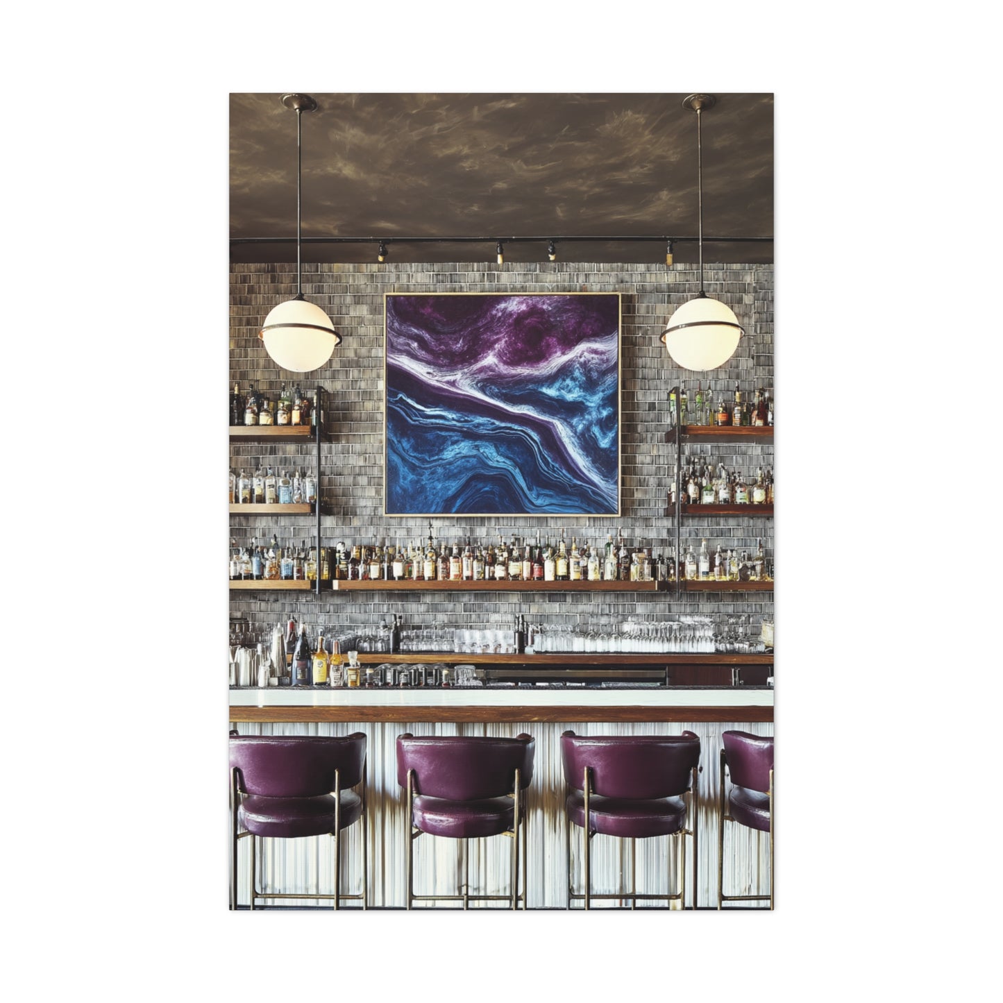 Moody Abstract Luxury Cocktail Bar Wall Art & Canvas Print