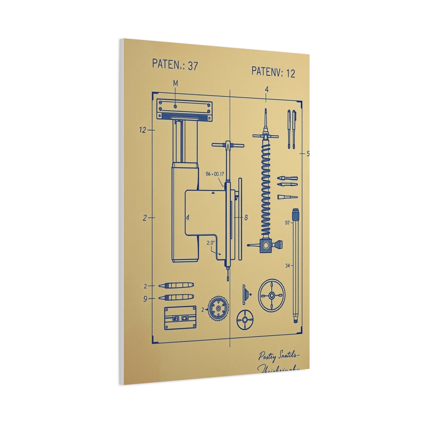 Blueprint & Patent Sketches Art Refined Canvas Wall Art & Canvas Print