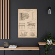 Steinway Grand Piano Technical Diagram Wall Art & Canvas Print