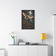 Gothic Greenhouse Flying Barn Owl Wall Art & Canvas Print