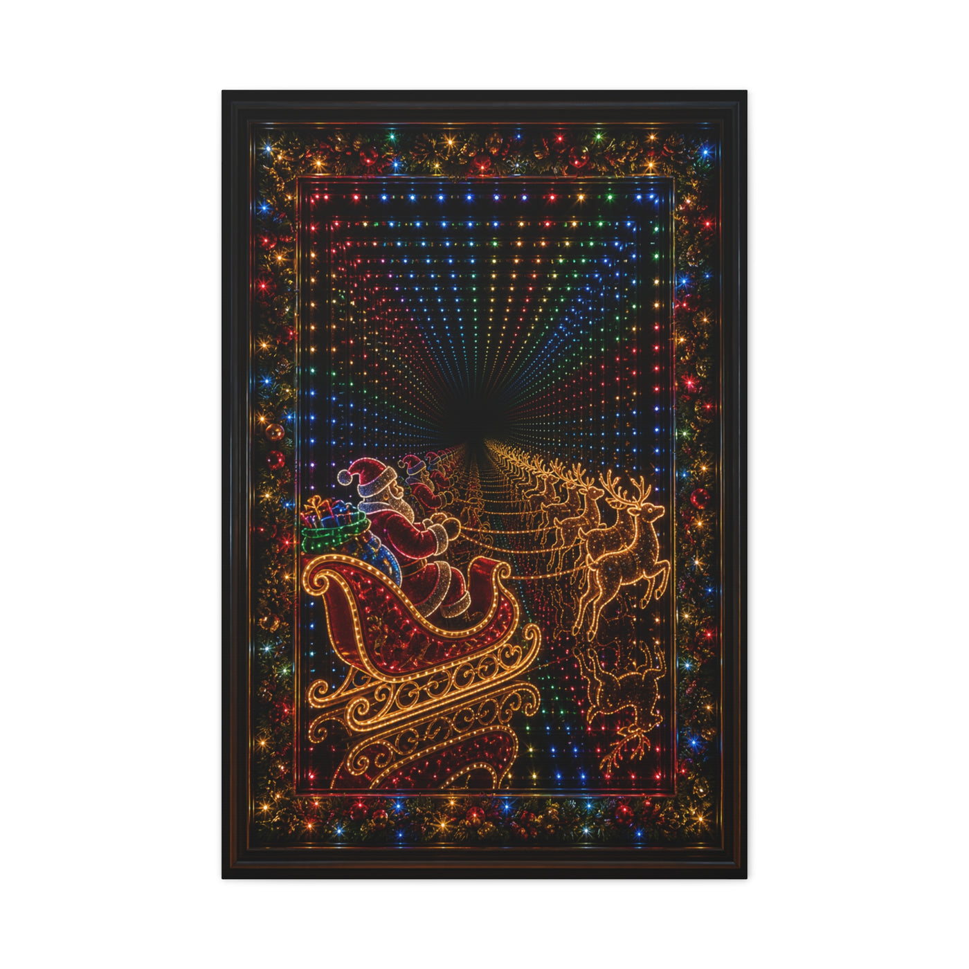 Infinity Tunnel Santa Sleigh Wall Art & Canvas Print