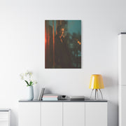 Man Smoking Fire Escape Noir Portrait Wall Art & Canvas Print