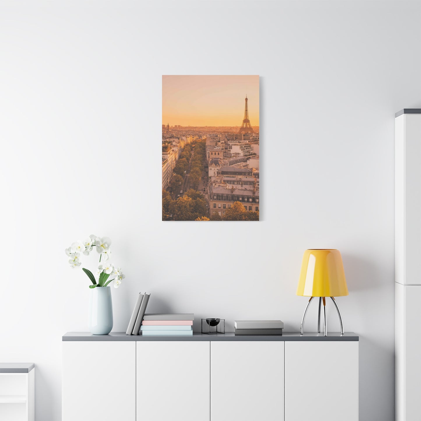 Paris Golden Sunset Skyline Wall Art & Canvas Print