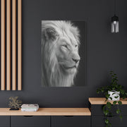 White Lion Monochrome Close Portrait Wall Art & Canvas Print