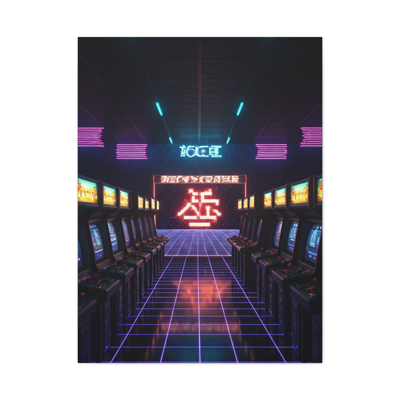 Retro Arcade Corridor Wall Art & Canvas Prints