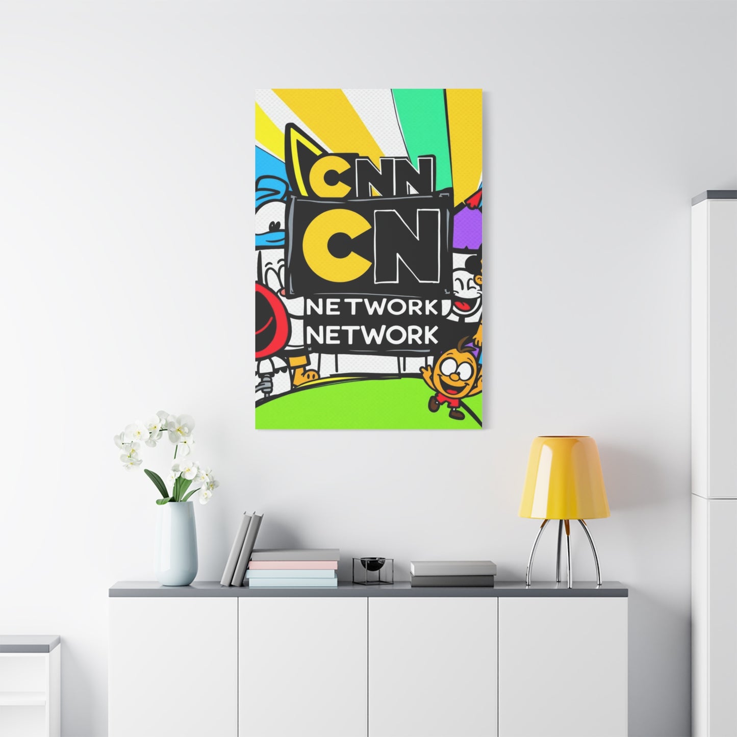 Chic Cartoon Mosaic Canvas Wall Art & Canvas Print