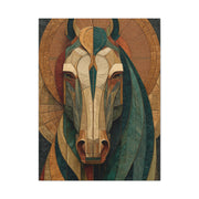 Geometric Equestrian Mosaic Portrait Wall Art & Canvas Print