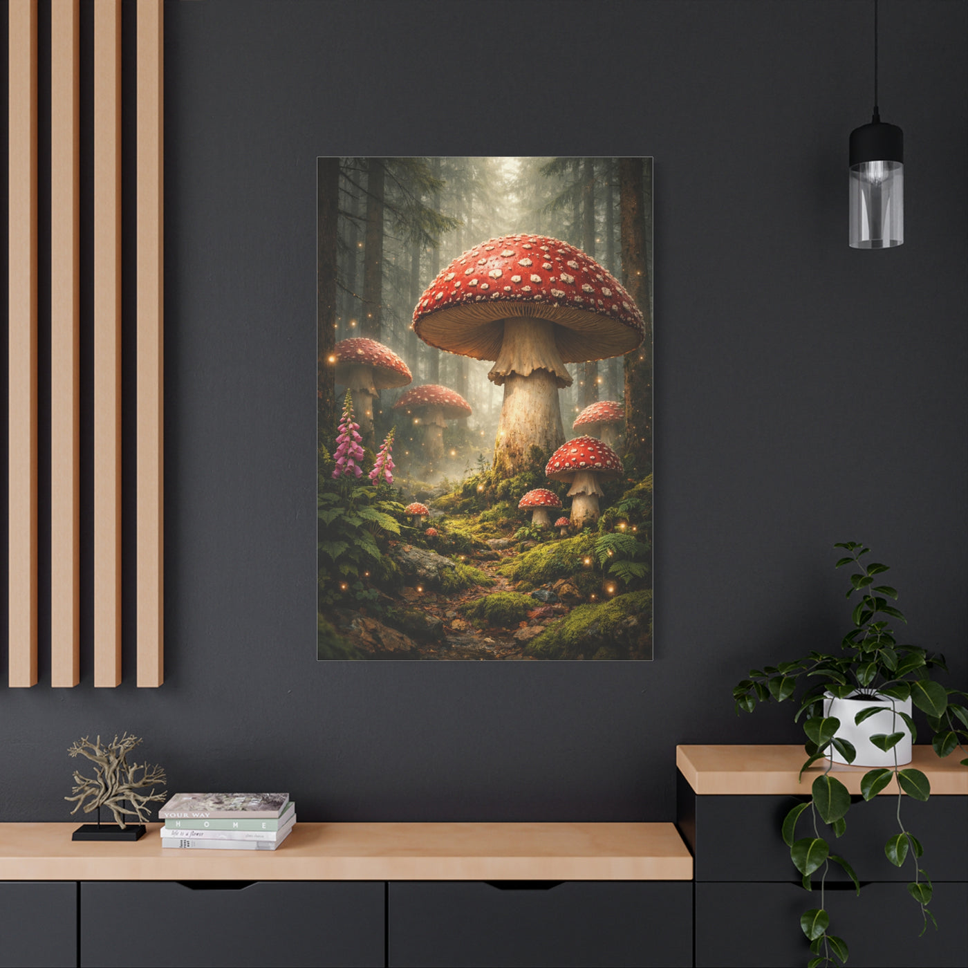 Fantasy Mushroom Forest Panorama Wall Art & Canvas Print