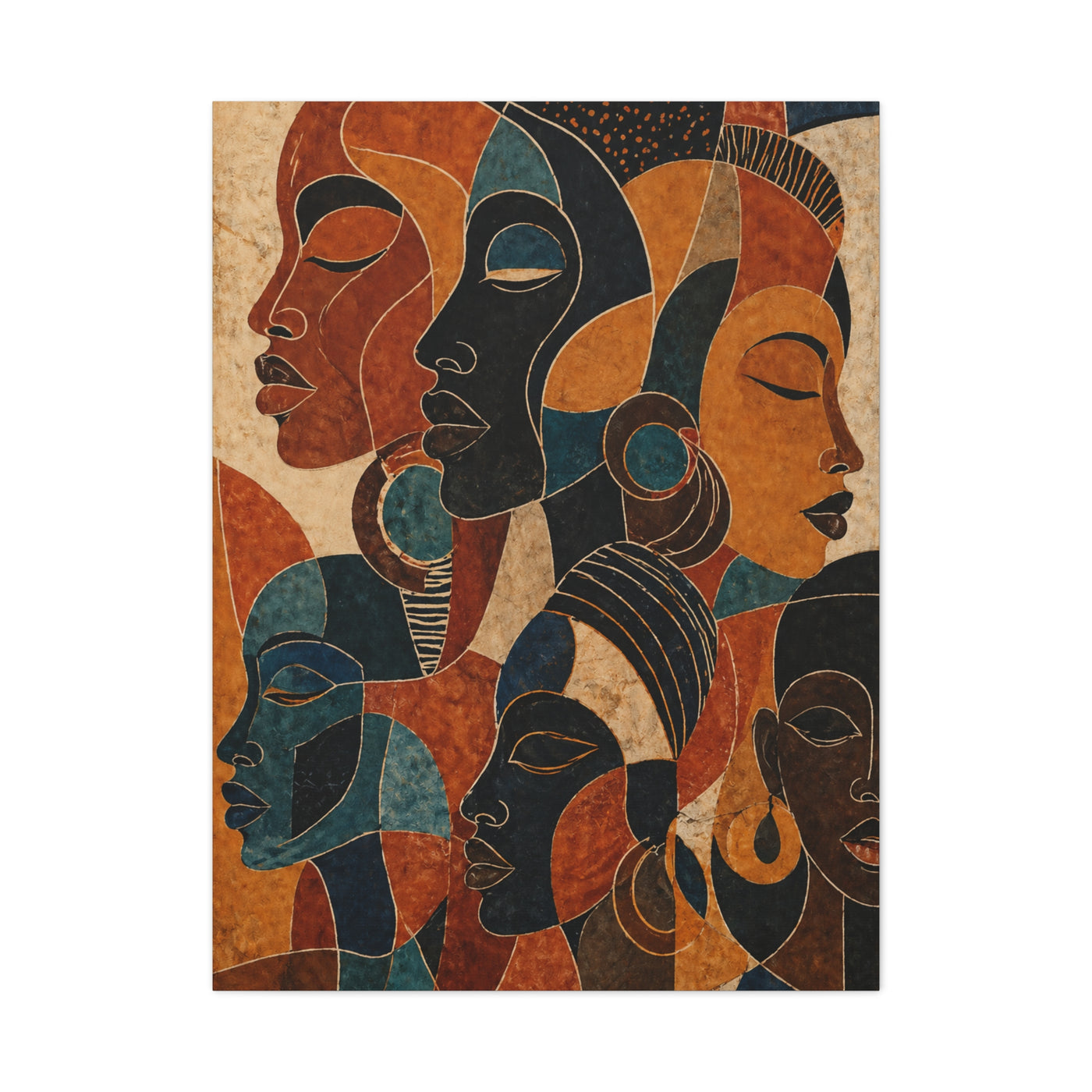 Abstract African Faces Composition Wall Art & Canvas Print