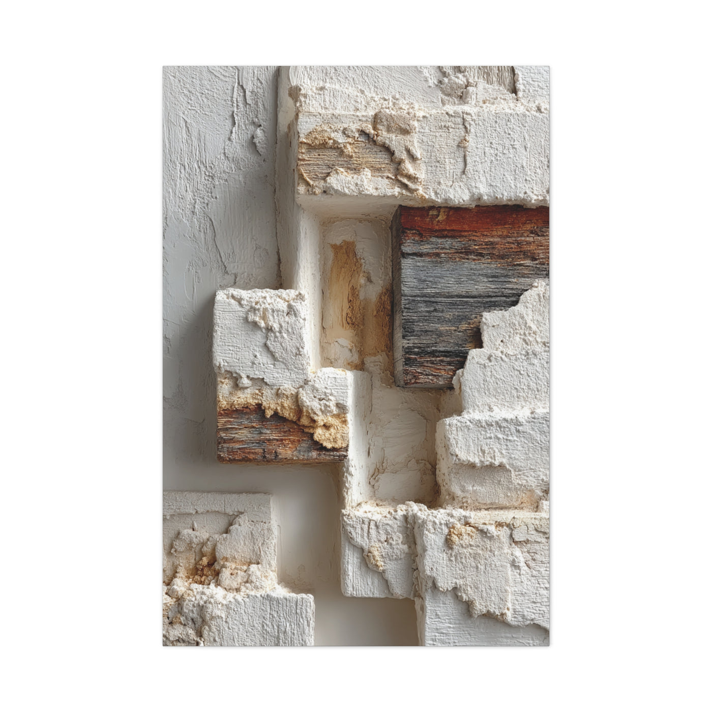 Minimal Plaster Block Assemblage Wall Art & Canvas Print