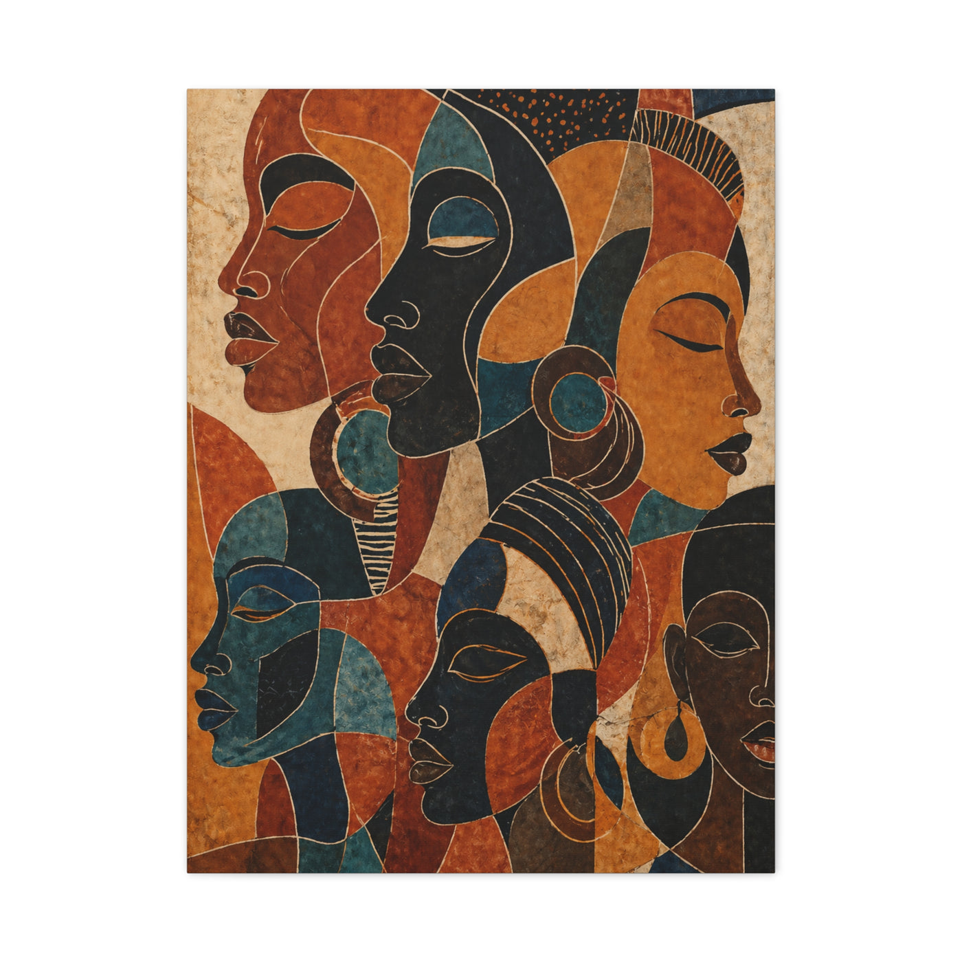 Abstract African Faces Composition Wall Art & Canvas Print