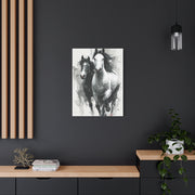 Monochrome Running Horses Abstract Wall Art & Canvas Print