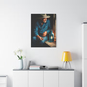 Whiskey Window Cowboy Painting Wall Art & Canvas Print