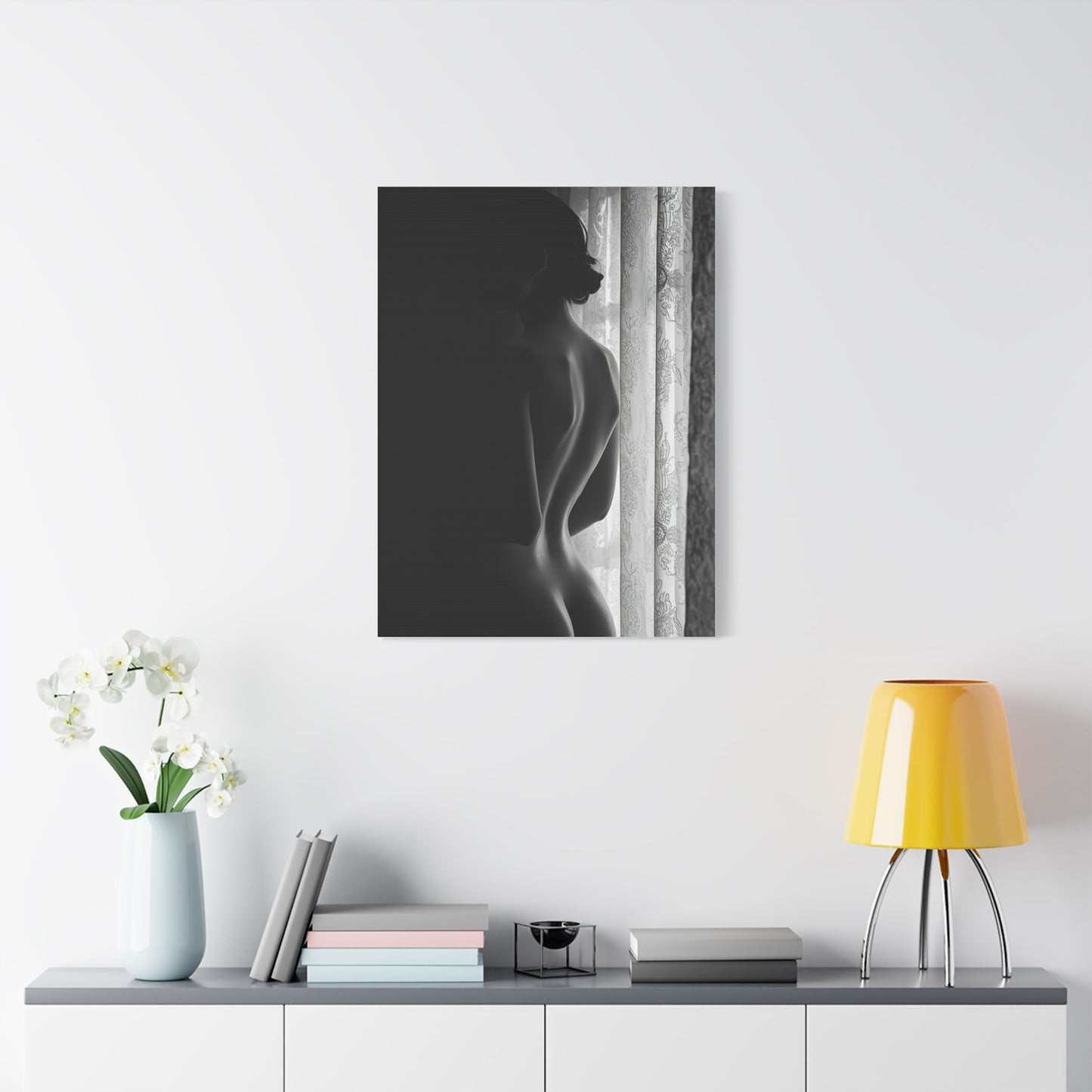 Noir Window Silhouette Figure Wall Art & Canvas Print