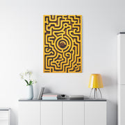 Interactive Yellow Maze Geometric Panel Wall Art & Canvas Print