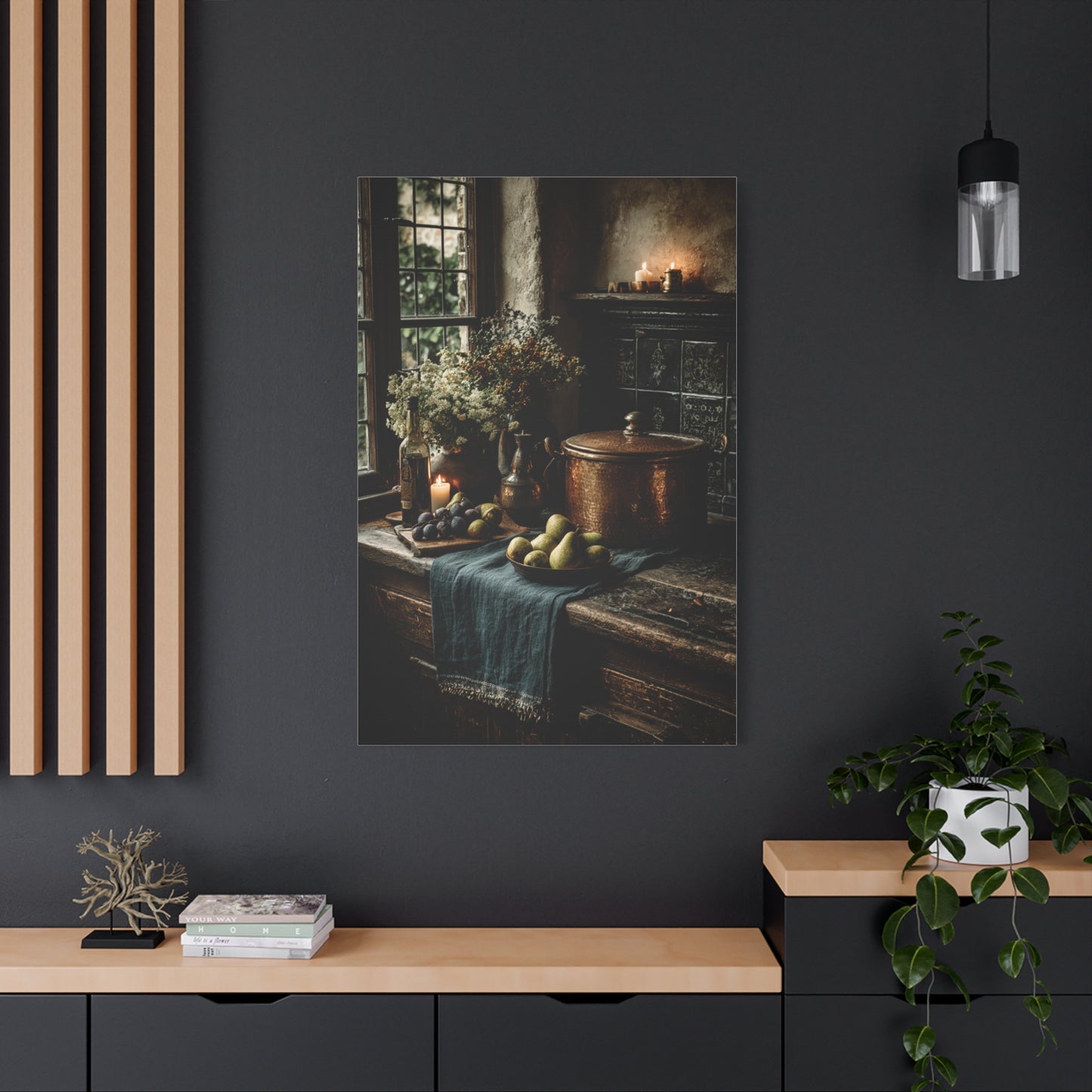 Moody Farmhouse Kitchen Still Life Wall Art & Canvas Print