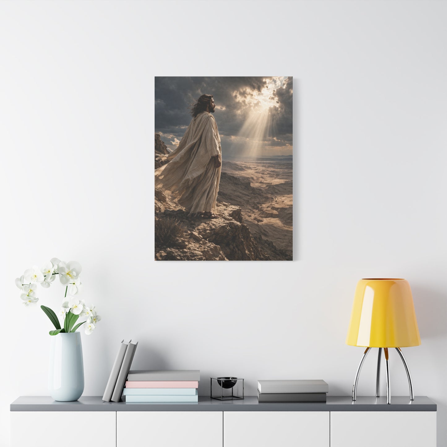 Christ Overlooking the Wilderness Light Wall Art & Canvas Print