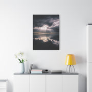 Dramatic Cloud Break Over Calm Ocean Horizon Wall Art & Canvas Print