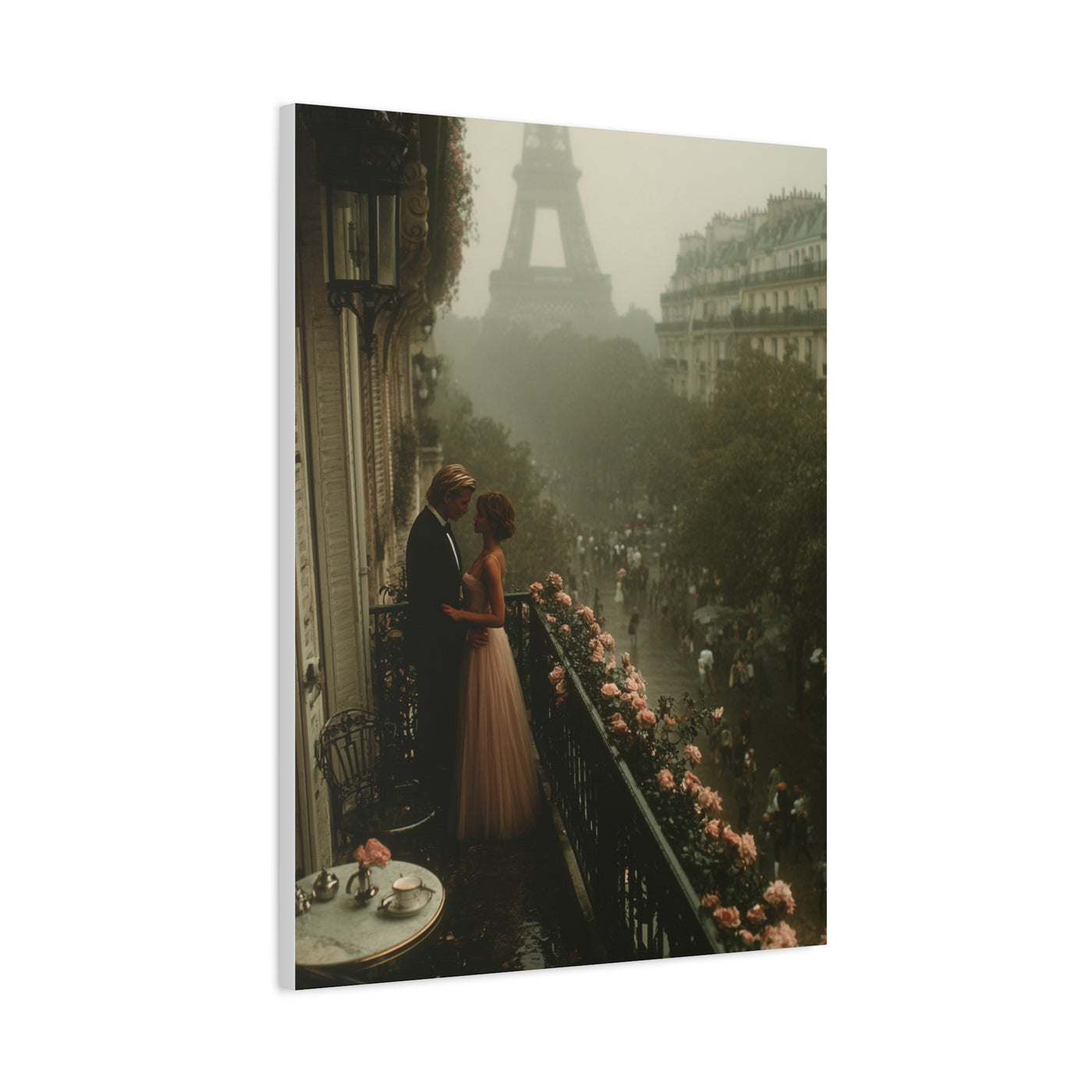 Paris Balcony Dawn Romance Wall Art & Canvas Print