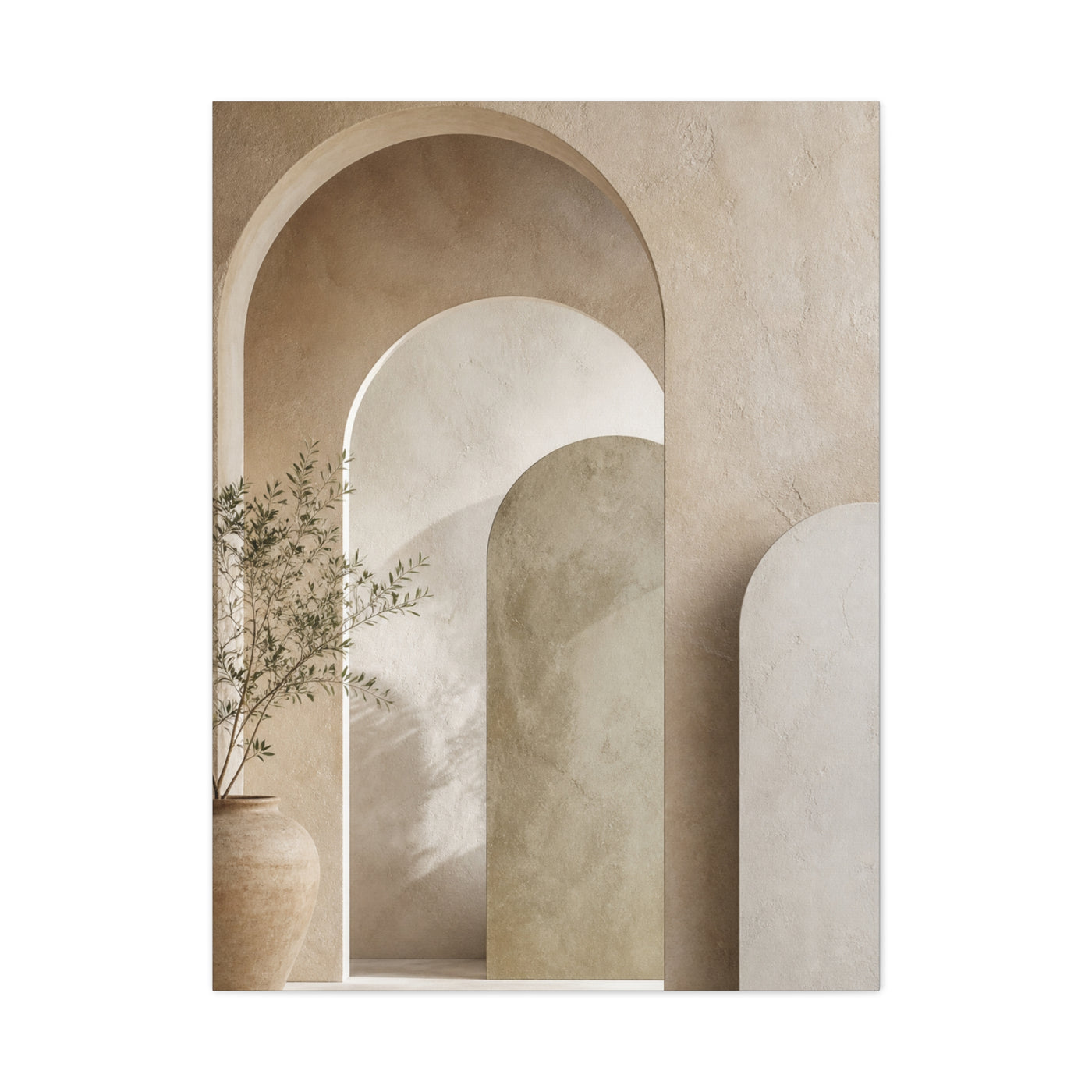 Soft Neutral Architectural Arch Wall Art & Canvas Print