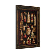 Antique Glass Santa Ornament Shadowbox Wall Art & Canvas Print