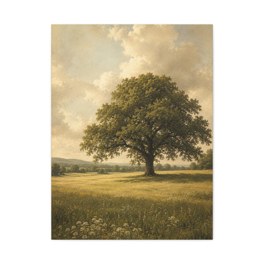 Golden Meadow Lone Tree Landscape Trees Wall Art & Canvas Print