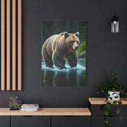River Crossing Grizzly Bear Wall Art & Canvas Prints