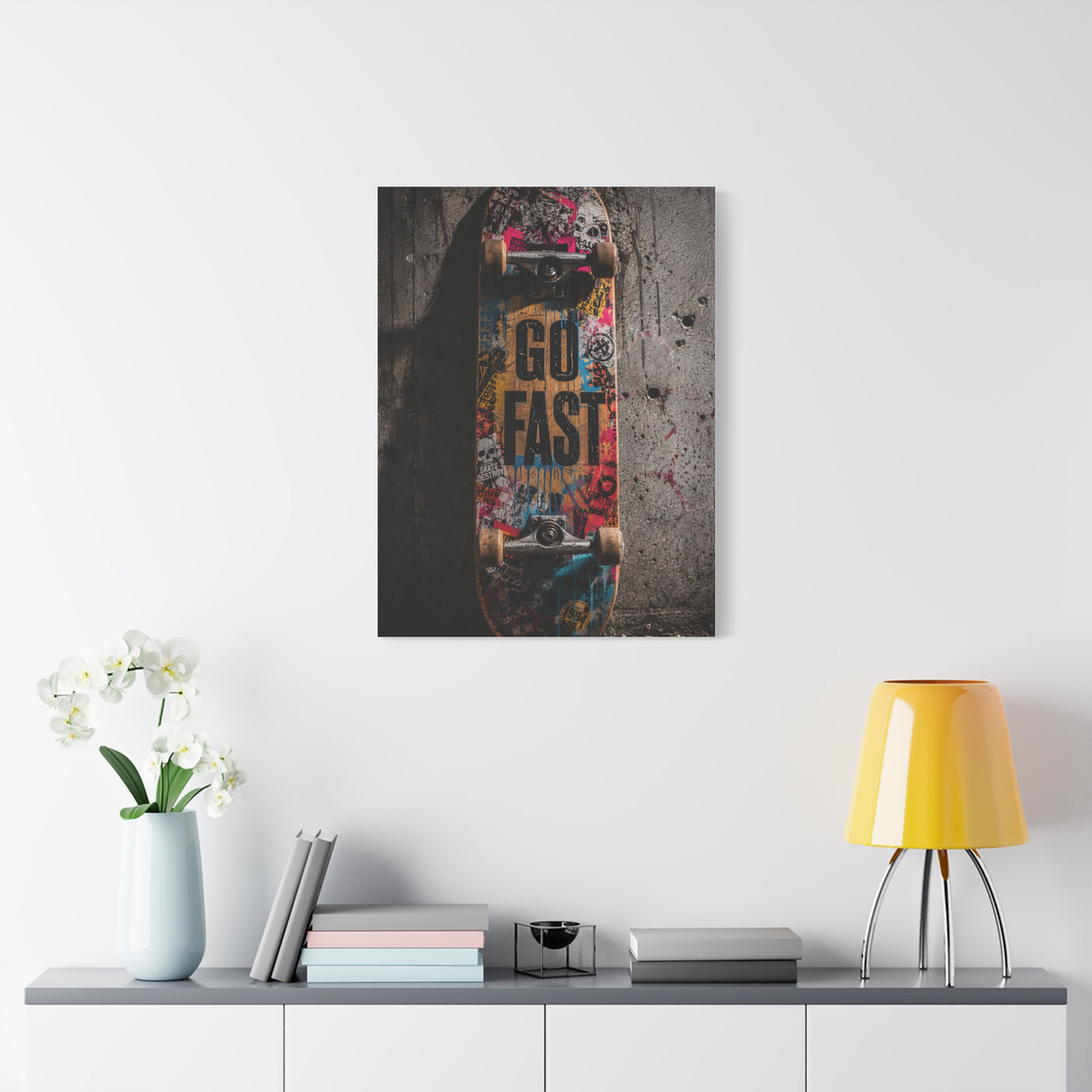 Go Fast Skateboard Street Wall Art & Canvas Print