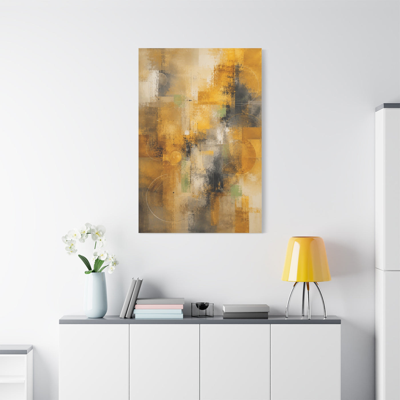 Abstract Golden Urban Texture Composition Wall Art & Canvas Print