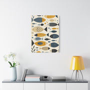 Scandinavian Abstract Fish Pattern Composition Wall Art & Canvas Print