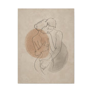 Minimal Line Couple Embrace Wall Art & Canvas Print