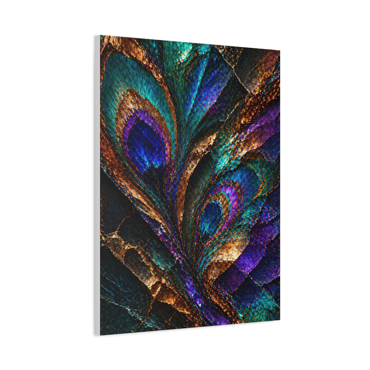 Abstract Peacock Ore Crystal Wall Art & Canvas Print