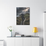 Stormy Seaside Golfer Journey Wall Art & Canvas Print