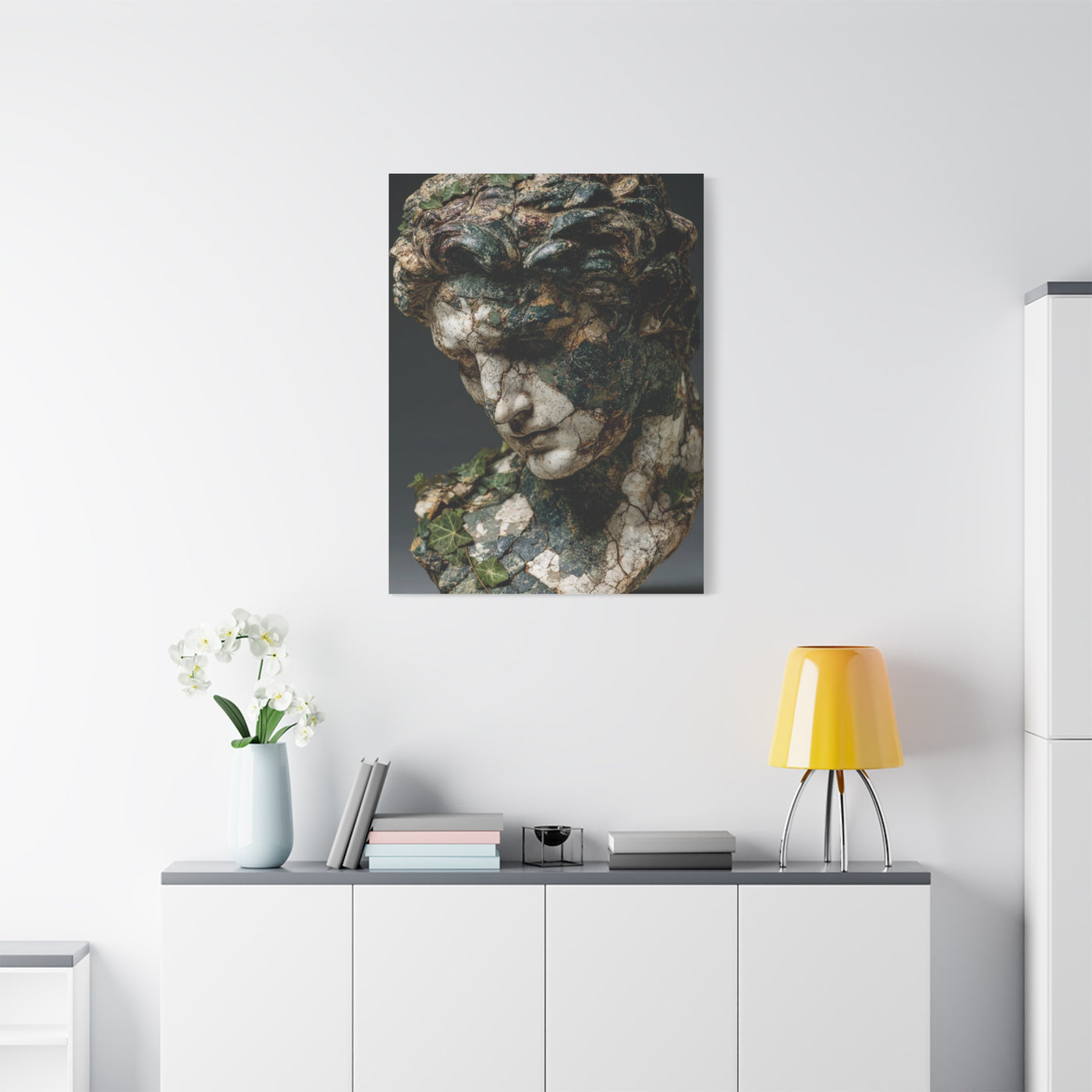 Verdigris Marble Bust Sculpture Wall Art & Canvas Print