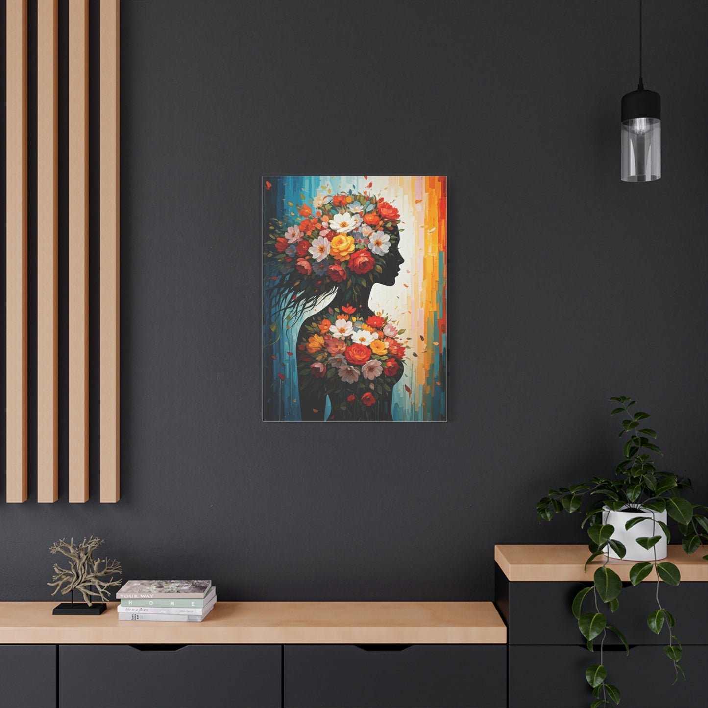 Floral Muse Silhouette Wall Art & Canvas Print