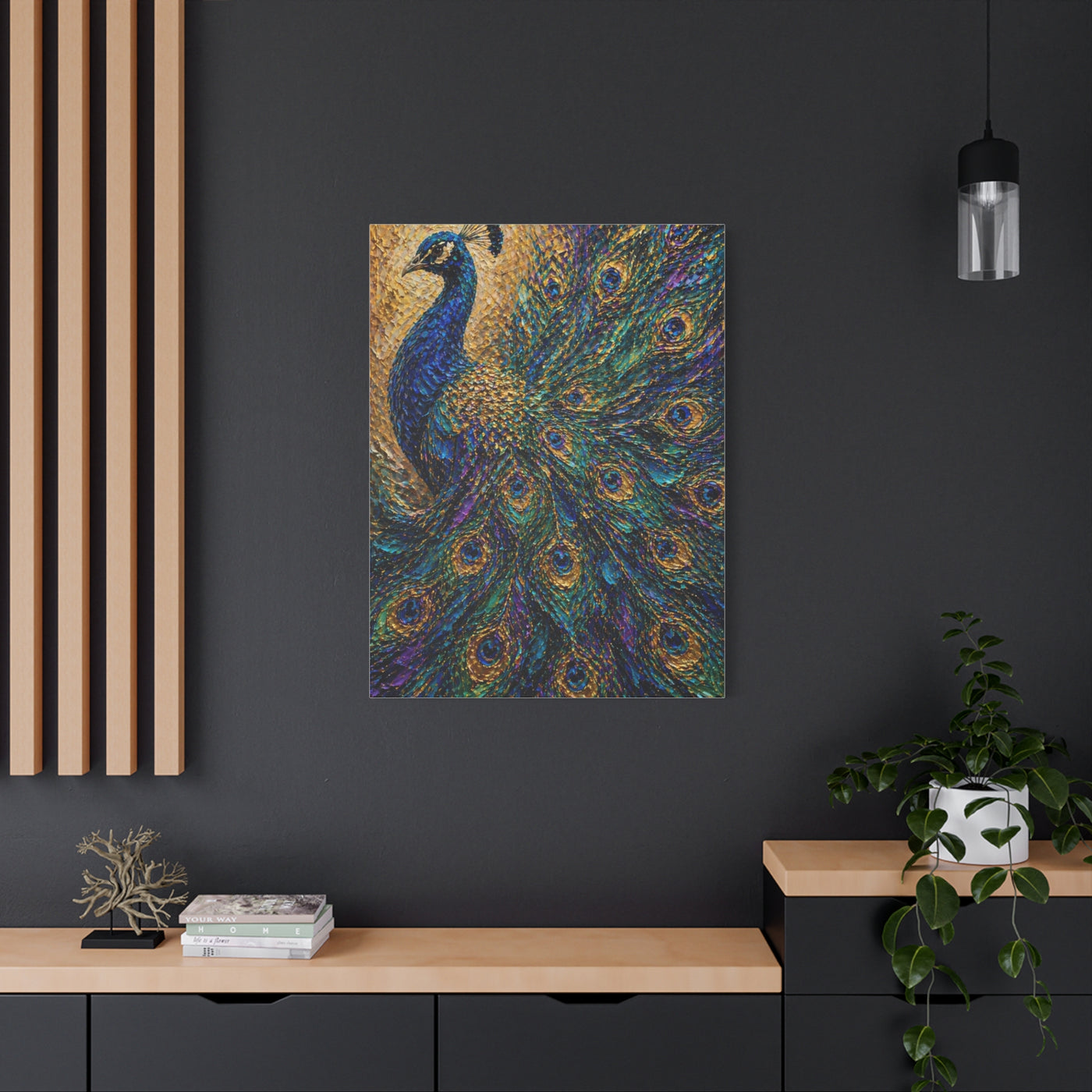 Impasto Jewel Peacock Expressionist Wall Art & Canvas Print