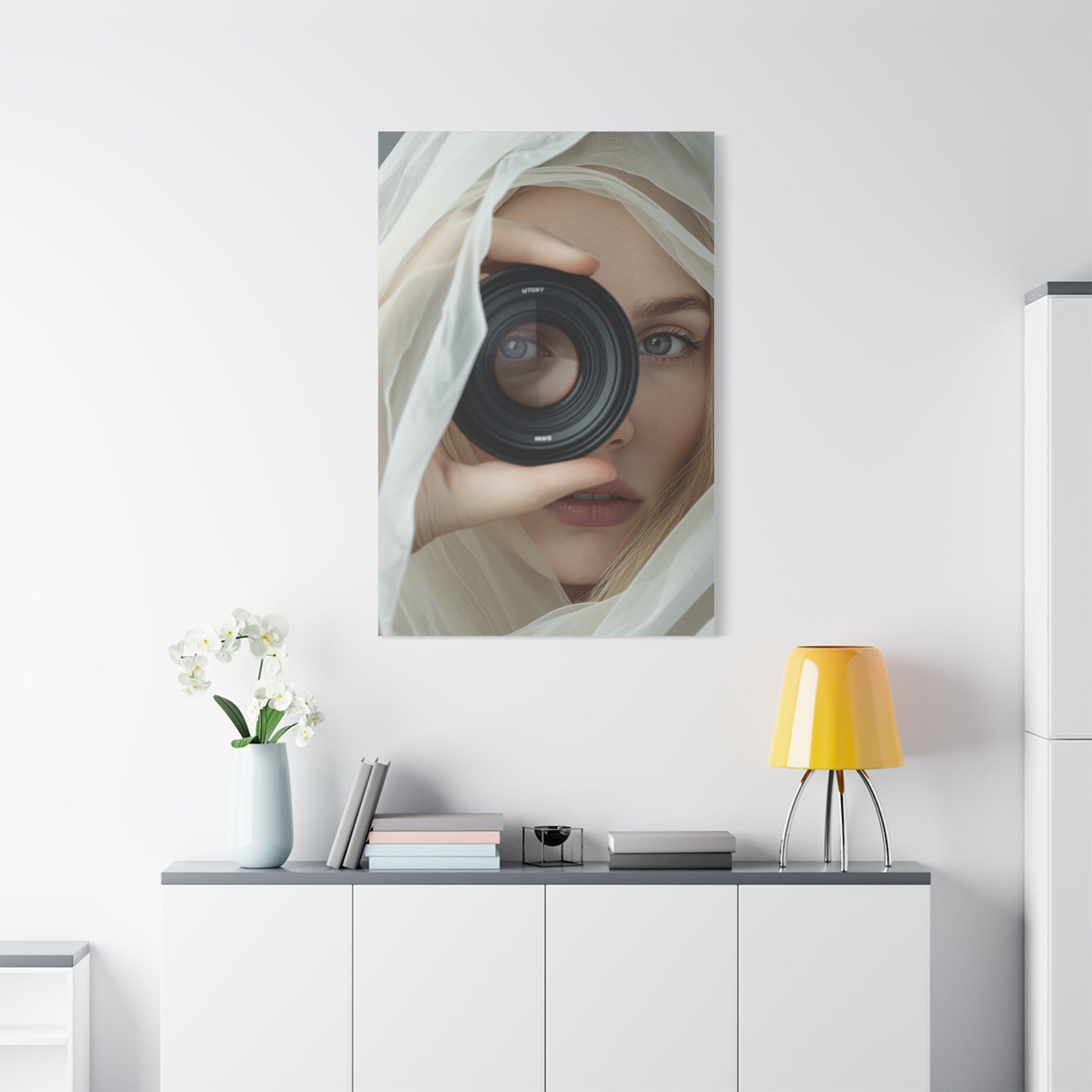 Surreal Lens Portrait Veiled Muse Wall Art & Canvas Print