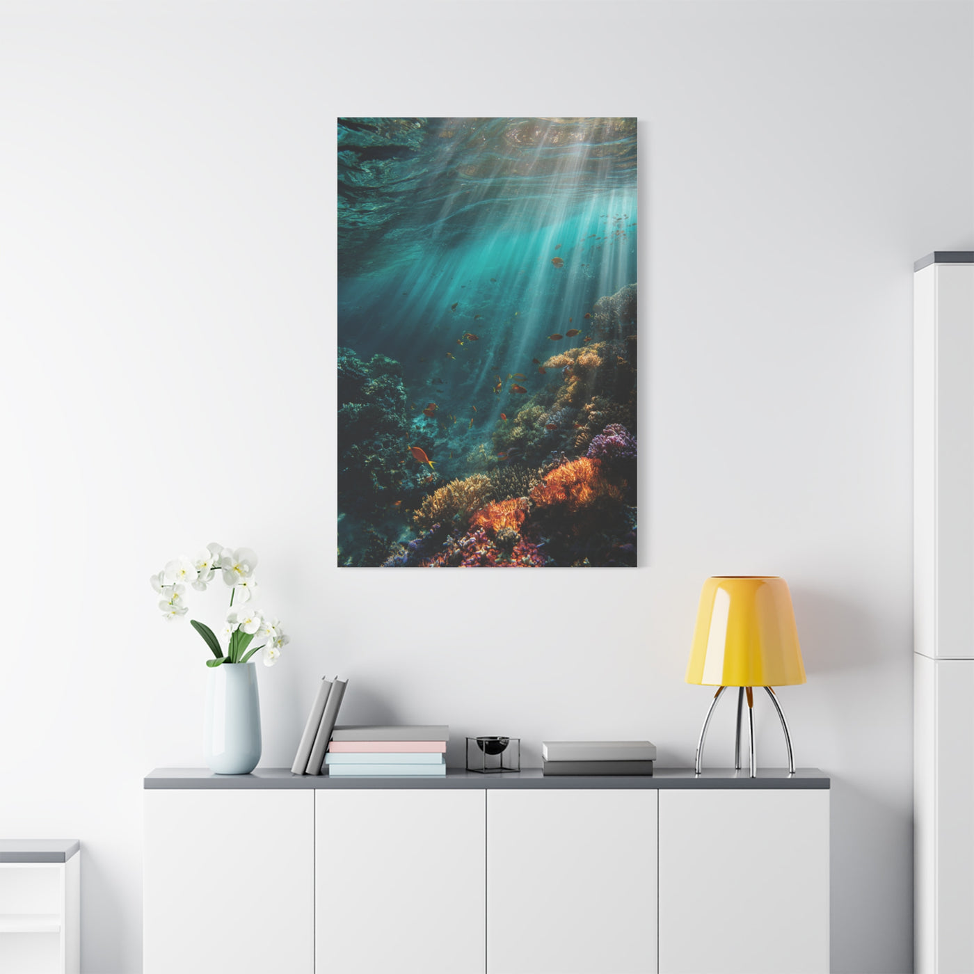 Underwater Marine Coral Reef Scene Wall Art & Canvas Print