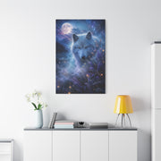 Moonlit White Wolf Portrait Wilderness Scene Wall Art & Canvas Print
