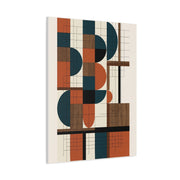 Bauhaus Orange Geometry Grid Wall Art & Canvas Print