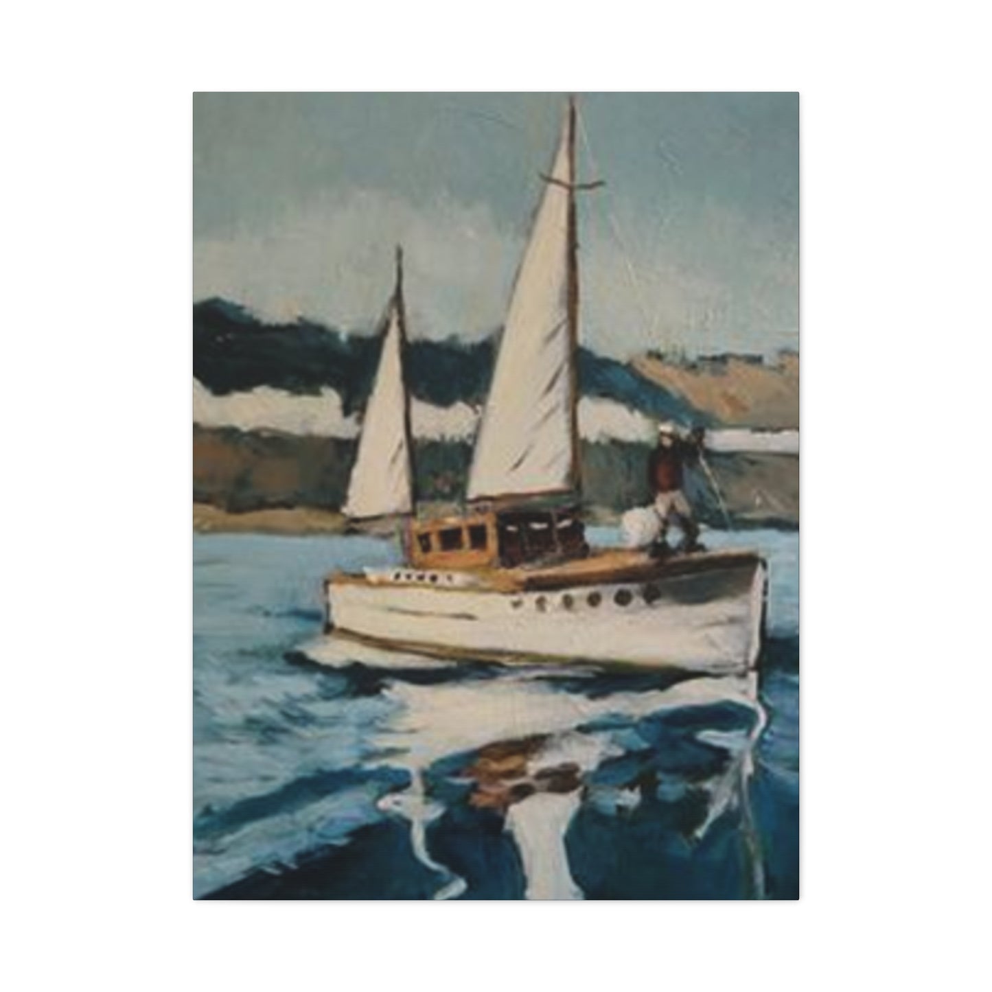 White Sailing Ship Poster Wall Art & Canvas Prints
